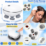 UnickDeals Electric Scalp Massager | Stress-Free Relaxing Head Massage & Hair Fall Care | 4 Rotating Silicone Heads, Rechargeable, One-Button Control