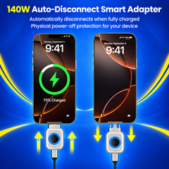 Type-C Auto-Eject Charging Separator, Universal Compatibility Auto Cut on Full Charge, Multi-Protection Safety, Works with All Type-C, Overcharge Protection, Wide Device Compatibility