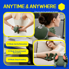 Real-Hand Kneading Massager | Cordless Deep Massage for Neck, Shoulders, Back, Legs & Calves | Adjustable Strap