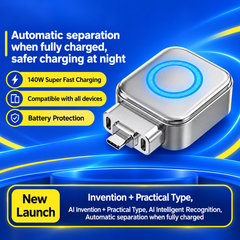 Type-C Auto-Eject Charging Separator, Universal Compatibility Auto Cut on Full Charge, Multi-Protection Safety, Works with All Type-C, Overcharge Protection, Wide Device Compatibility