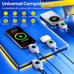 Type-C Auto-Eject Charging Separator, Universal Compatibility Auto Cut on Full Charge, Multi-Protection Safety, Works with All Type-C, Overcharge Protection, Wide Device Compatibility